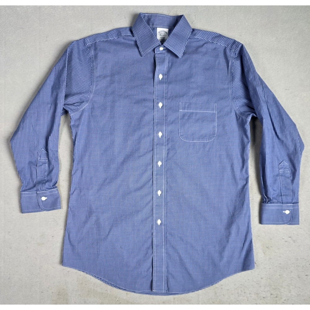 Men's Brooks Brothers Regent Dress Shirt Non Iron Button Down 15.5 - 32 Blue